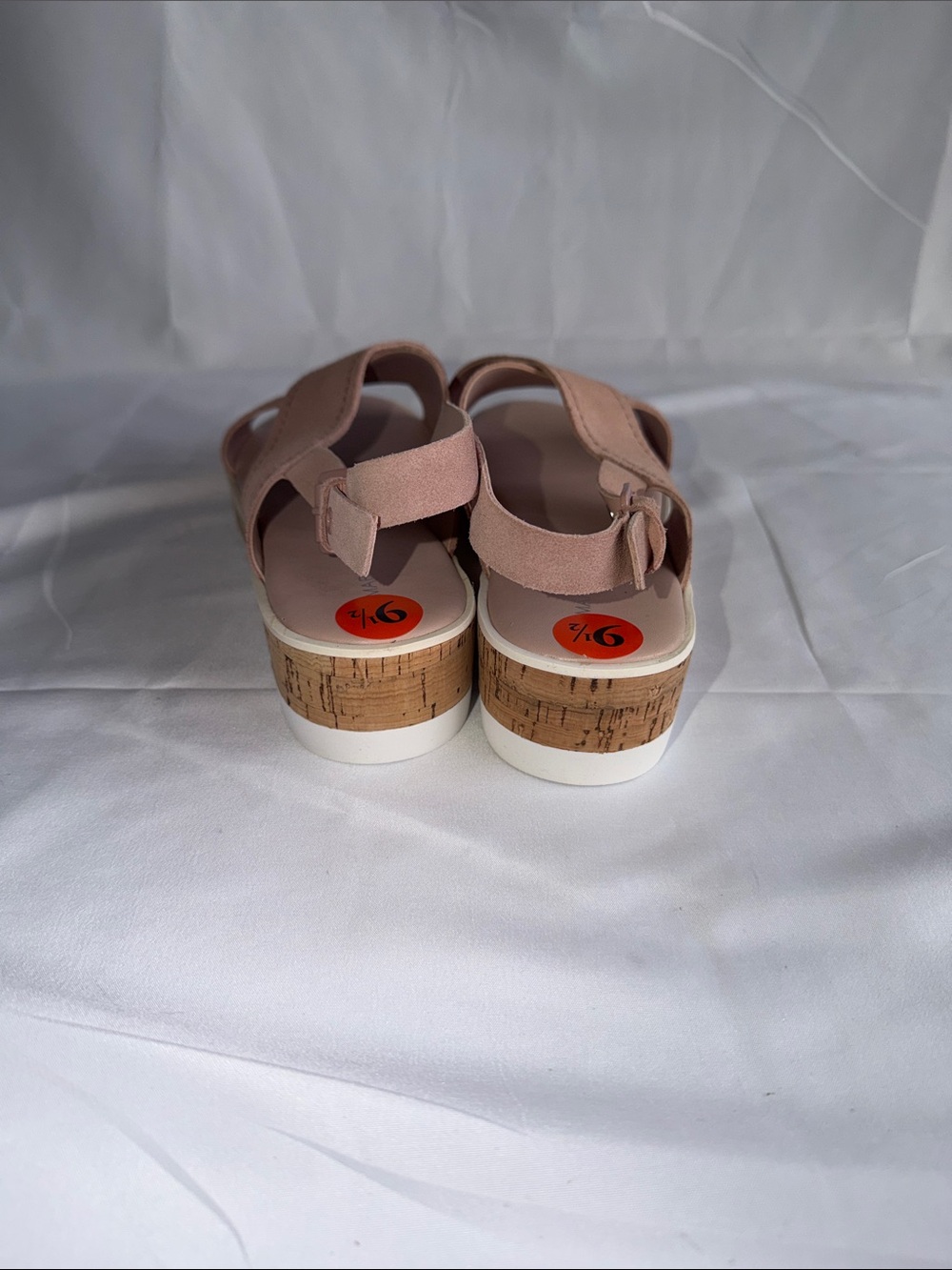Marc Fisher Glitze Medium Pink Suede Platform Cross Strap Slingback Sandals - Picture 4 of 6